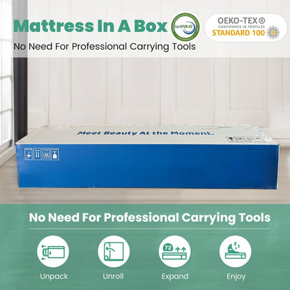 Queen Mattress, PENTINM 12 Inch Memory Foam Mattress in a Box, Cool Hybrid Individual Pocket Springs Queen Size Mattress with Breathable Knitted Fabric and Edge Support, Medium Firm, White