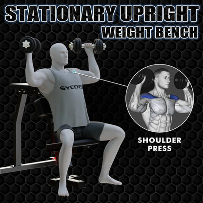 Syedee Seal Row Bench, Back Row Machine With Stationary Upright Weight Bench Combo, Back Strength Machine And Shoulder Press Bench With 1000 LBS Capacity, Back Extension Machine