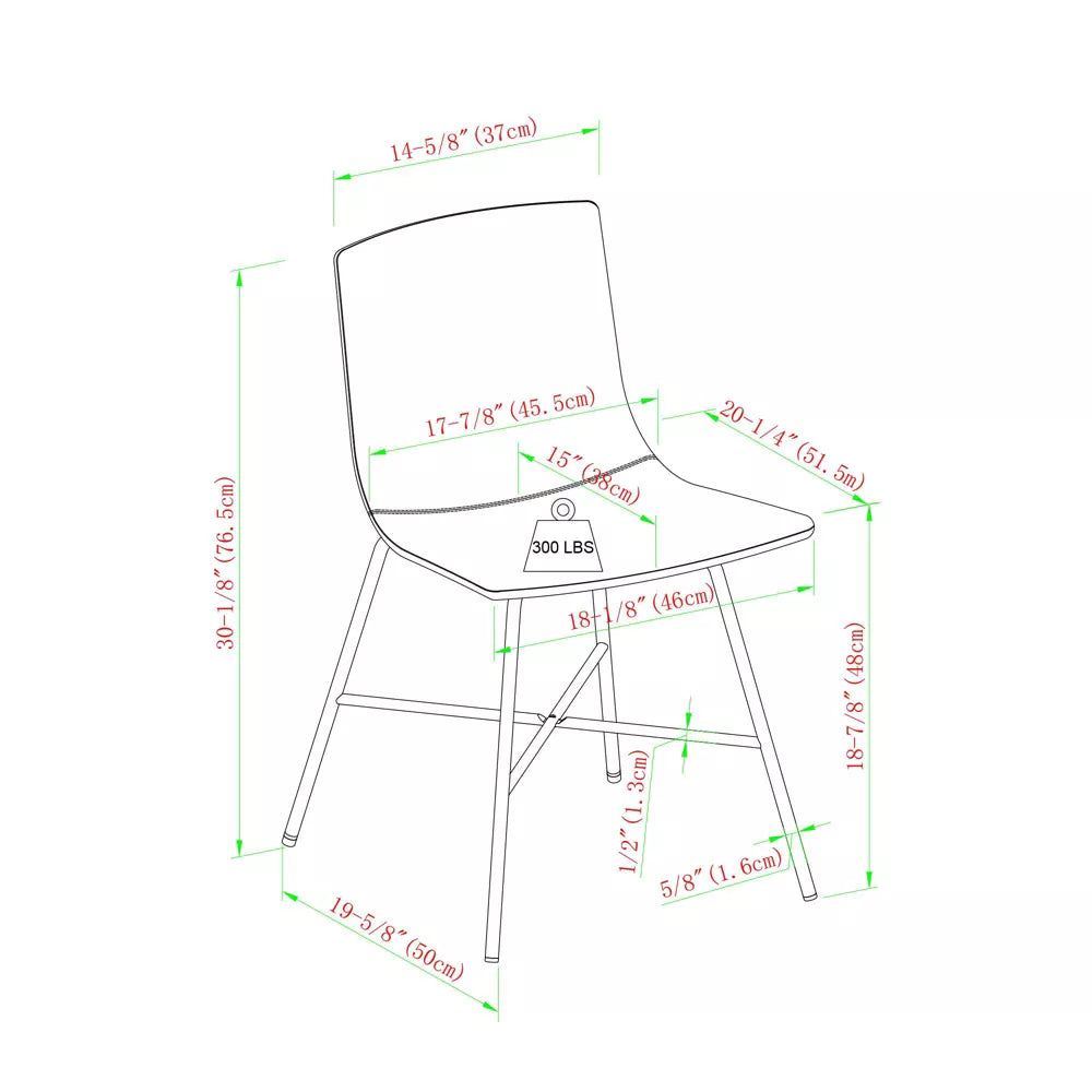 NicBex Dining Chairs Set of 2 PU Leather Barstools Chairs for Dining Table with Metal X Base Suitable for Kitchen, Home Bar