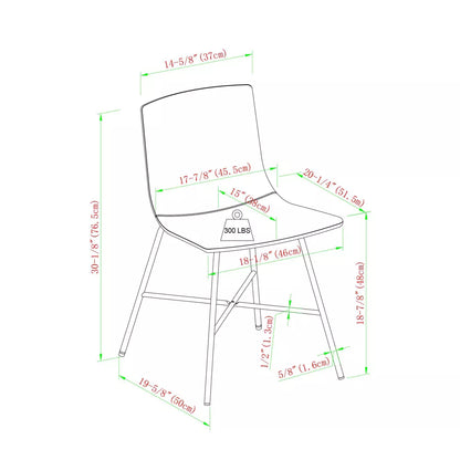 NicBex Dining Chairs Set of 2 PU Leather Barstools Chairs for Dining Table with Metal X Base Suitable for Kitchen, Home Bar