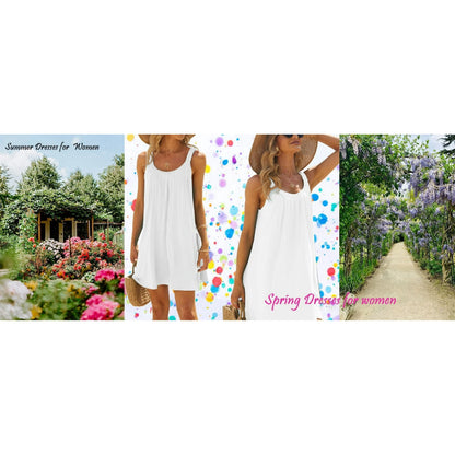 UVN Summer Swimsuit Cover Up for Women Swimwear Black Halter Dress Loose Casual Cover Ups Bathing Suit