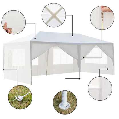 Ktaxon 10'x20' Canopy Wedding Party Tent Sun Shelter Pavilion with 6 Sidewalls