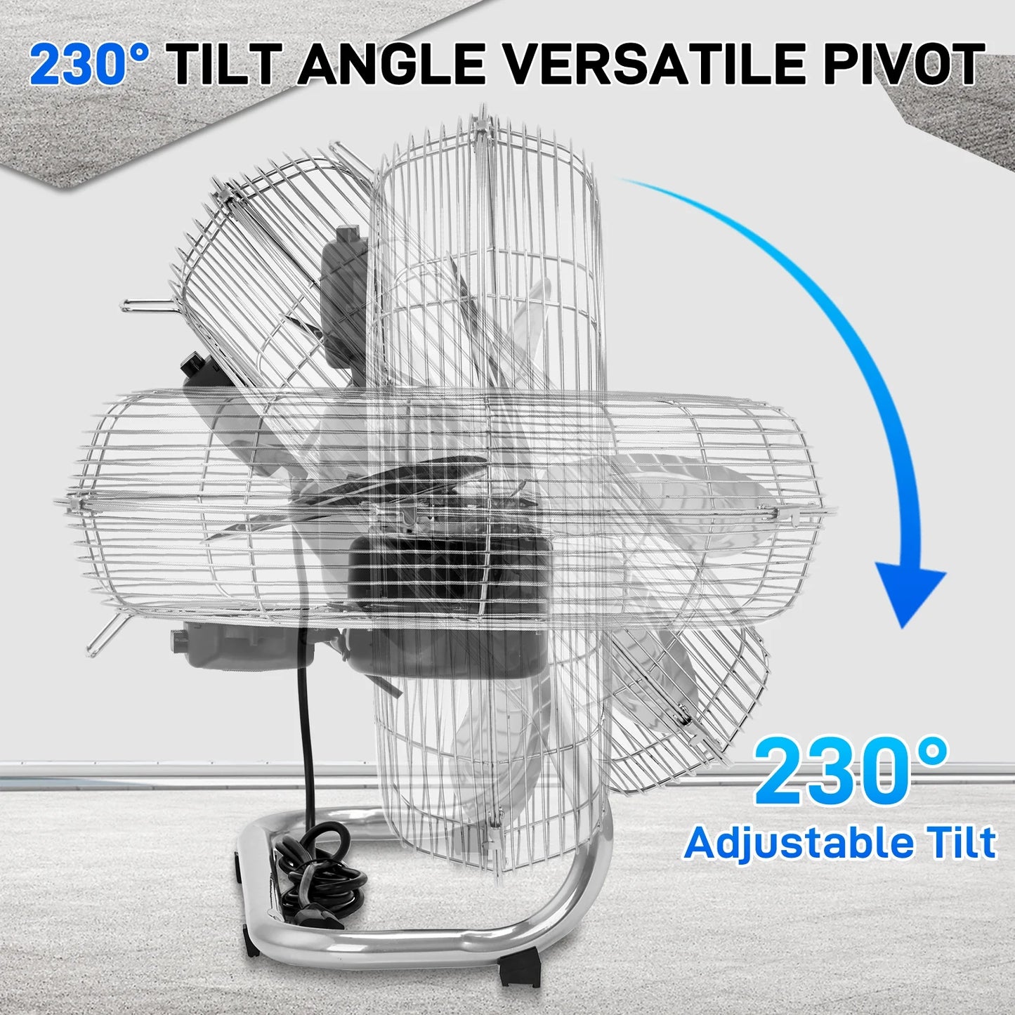 Ktaxon 16" High-Velocity Industrial Floor Fan, Heavy Duty Metal Fan, Adjustable Tilt and 3 Speeds up to 5688 CFM