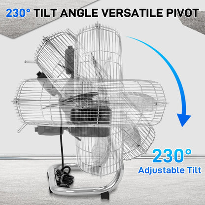 Ktaxon 16" High-Velocity Industrial Floor Fan, Heavy Duty Metal Fan, Adjustable Tilt and 3 Speeds up to 5688 CFM