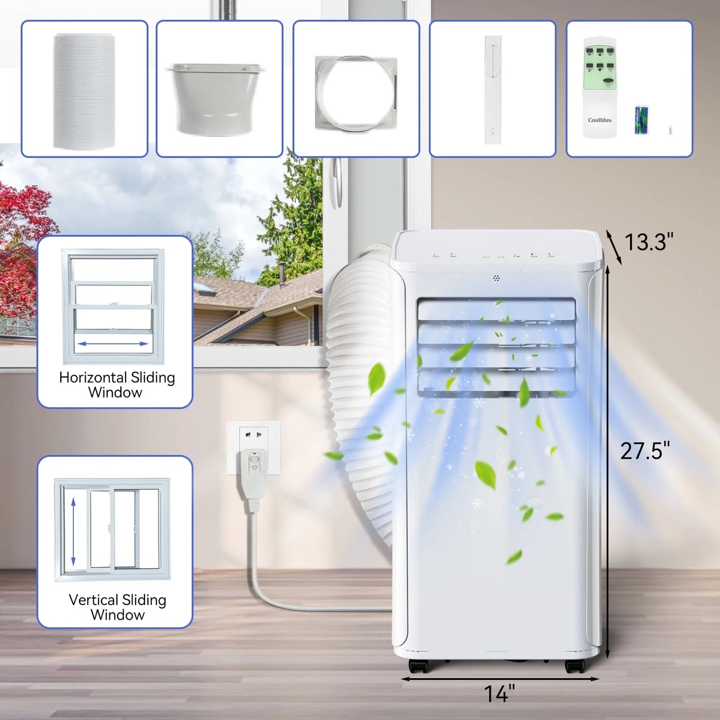 Portable Air Conditioners 12000 BTU,3-in-1 AC Unit Cools Spaces up to 550 sq. ft. and Features a Remote Control, LED display,for bedroom,living room,ofice