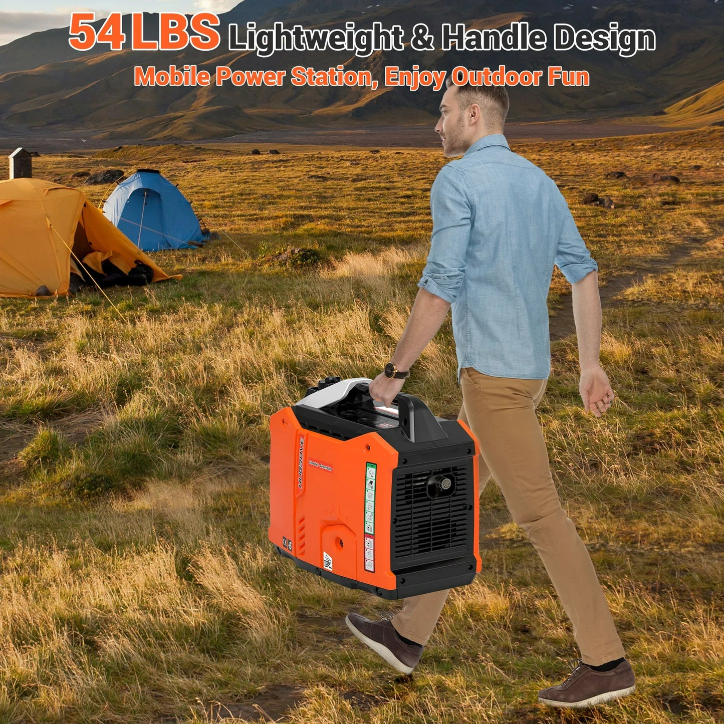 Segmart 2200W Portable Inverter Generator, Gas Powered Super Quiet Generator with 6H Runtime, Eco-Mode, Ultra Lightweight Design for Camping, Home Backup & RV Use, EPA Compliant