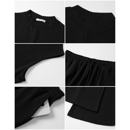 UVN Outfit Sets for Women Summer Sleeveless Tops And Pants Sweatsuits Casual 2 Piece Tracksuit Lounge Set