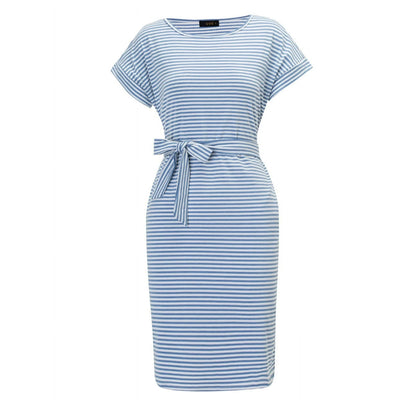 UVN Summer Dresses for Women Striped T Shirt Dress Casual Midi Dress Short Sleeve Sundress with Pockets