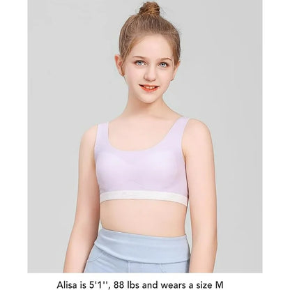 Seamless Training Bras W/ Lightweight Fixed Cups£¬Invisible Dig-Free Teen Bras for Girls 10-16 £¨4 Pack)