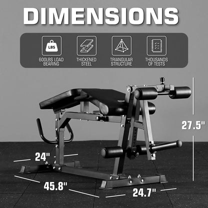 Syedee Leg Extension and Lying Curl Machine, Lower Body Special Leg Machine, Adjustable Leg Exercise Bench with Plate Loaded, Leg Rotary Extension for Thigh, Home Gym Weight Machine