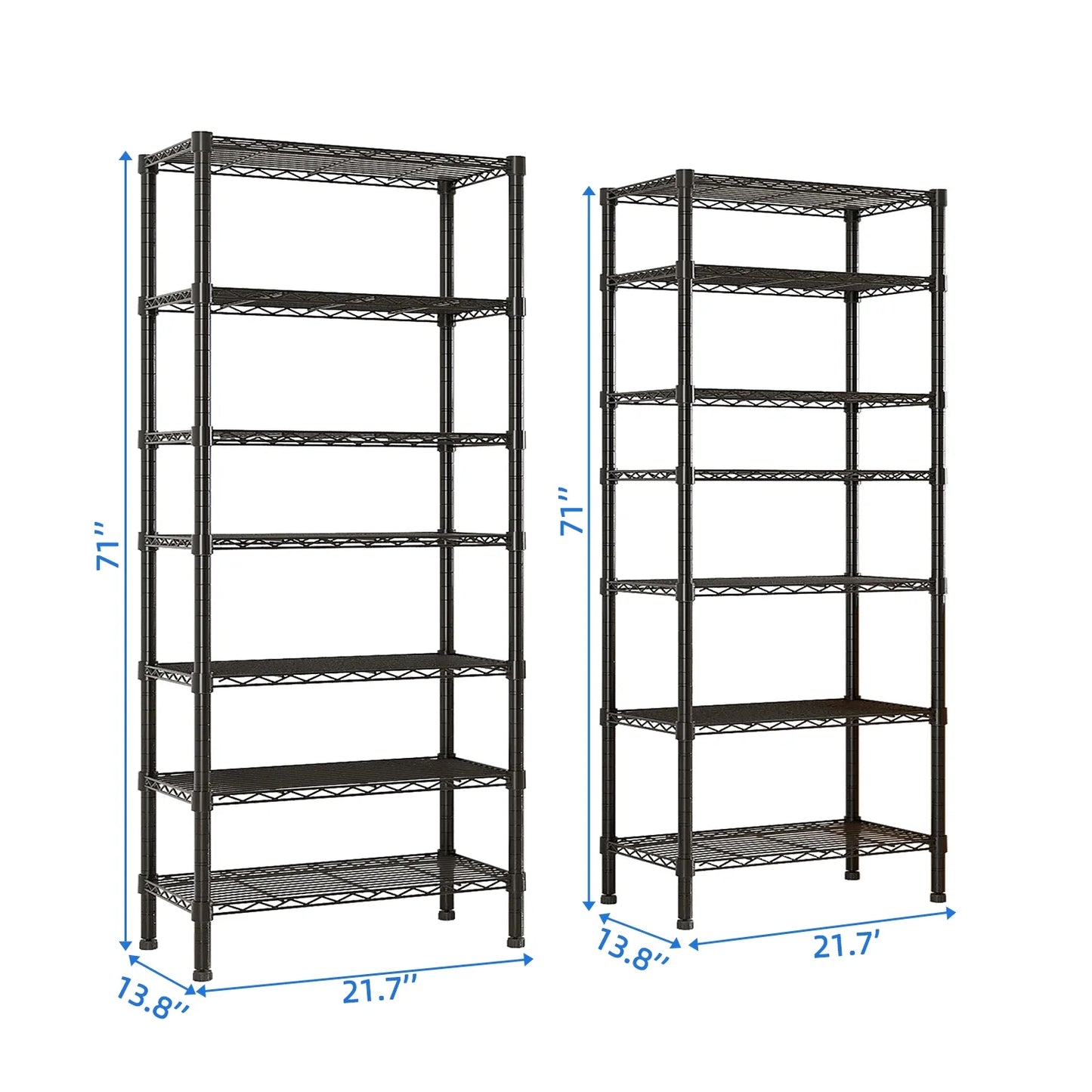 Ktaxon 1500LBS Heavy Duty Wire Shelving, 14-Tier Steel Garage Storage Rack, Adjustable DIY Metal Commercial Shelving for Garage Pantry Storage Organizer, 62.9"W x 13.8"D x 71"H