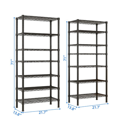 Ktaxon 1500LBS Heavy Duty Wire Shelving, 14-Tier Steel Garage Storage Rack, Adjustable DIY Metal Commercial Shelving for Garage Pantry Storage Organizer, 62.9"W x 13.8"D x 71"H
