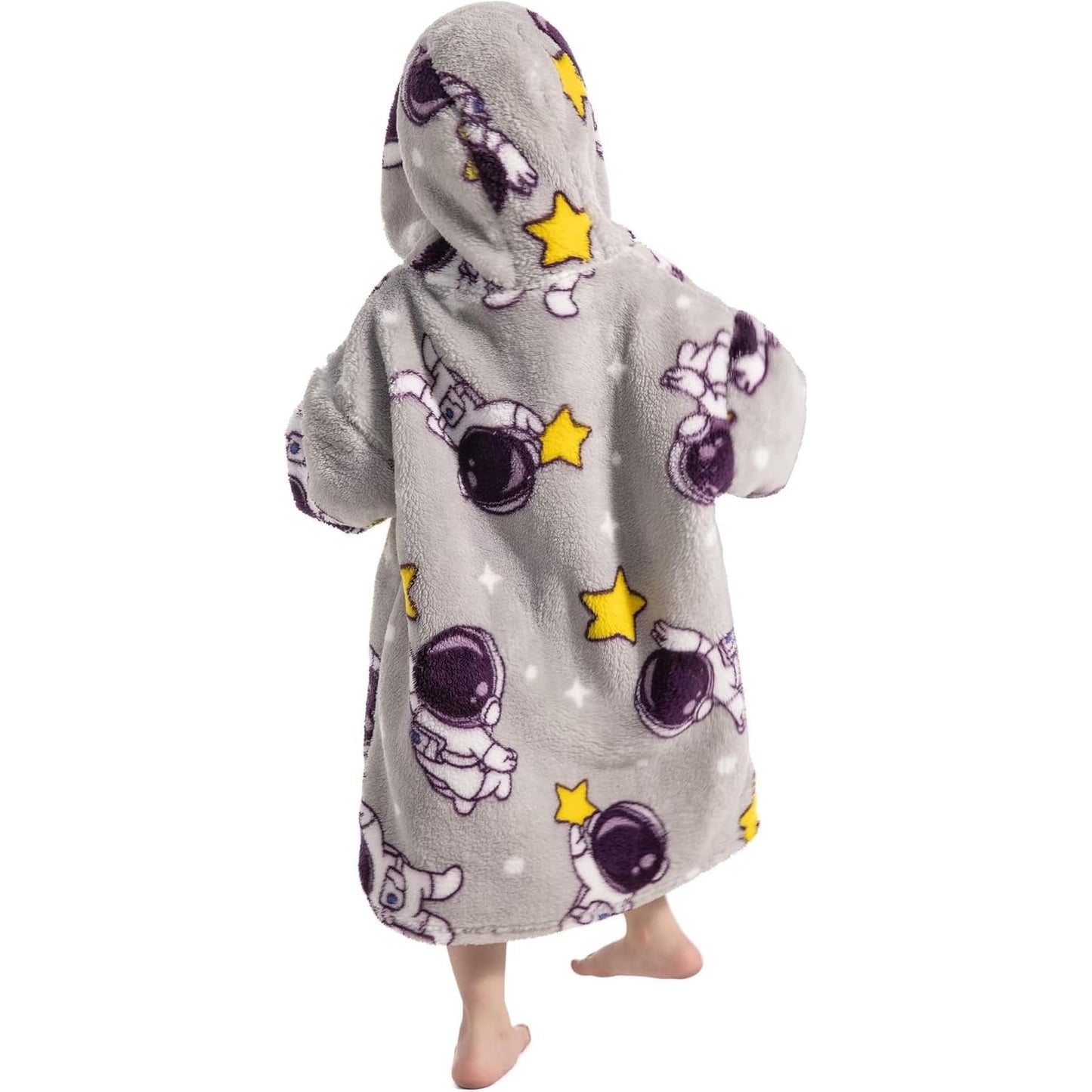 Wehilion 2-6YR Oversized Sweatshirt Hooded Blanket Sherpa Hoodie for Girls Boy Wearable Blanket Hoodie for Kids Toddlers