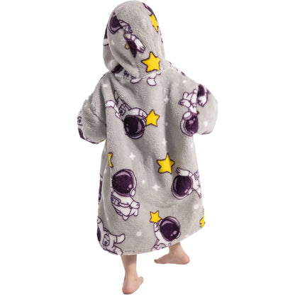 Wehilion 2-6YR Oversized Sweatshirt Hooded Blanket Sherpa Hoodie for Girls Boy Wearable Blanket Hoodie for Kids Toddlers