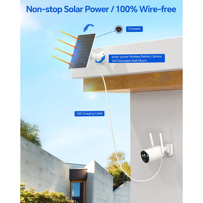 Toguard SC17 10CH 2K/4MP Solar Wireless Security Camera System Outdoor 6 Pcs Battery WiFi Bullet Surveillance Camera NVR HDMI Connector