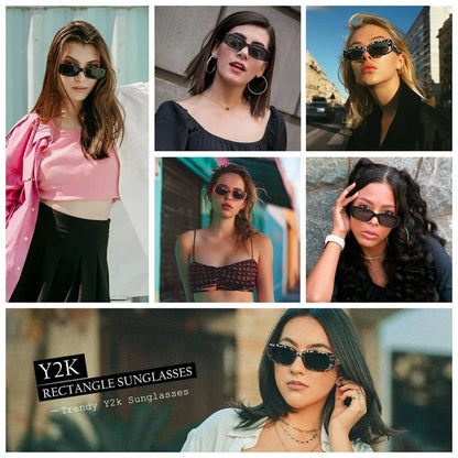 TINHAO Square Sunglasses for Women Men Trendy Retro Rectangle Sunglasses with Polarized UV 400 Protection Party Sunglasses