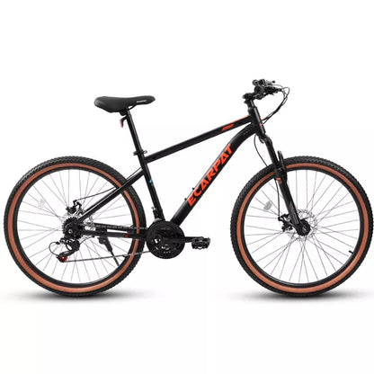 BestParts Teen Mountain Bike 24 Inch, Youth MTB Bicycle with Disc Brakes, Durable Steel Frame, for School Commuting & Outdoor Use, Red+Black