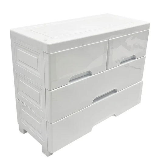 SUSUZI, 5 Drawer Dresser, Chest of Drawers for Bedroom, Modern Storage Cabinet Dresser Organizer Unit,White