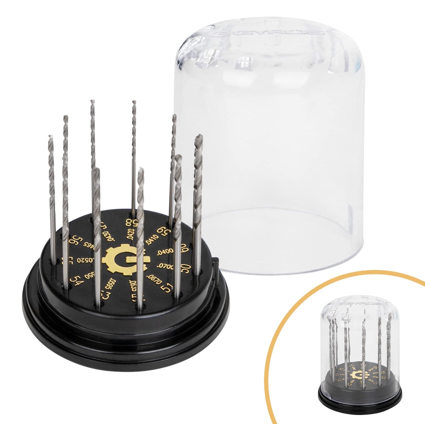 11 PCS Mini Twist Drill Bit Set #50 to #60 w/Dome Storage Case, High-Speed Steel Wire Gauge Micro Drill Bits for Jewelry, Plastic, & Soft Metal | Small Drill Bits for Pin Vise & Rotary Tool