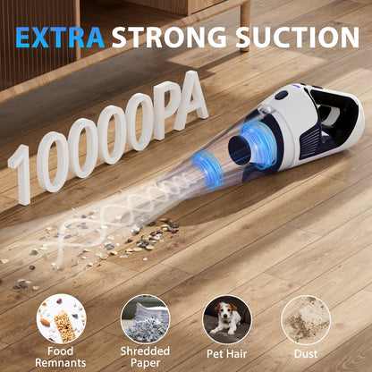 NEXPOW Handheld Vacuum Cordless, 10000Pa Strong Suction Car Vacuum Cleaner with LED Light  Charger, Wet and Dry Handheld Vacuum for Home, Car and More