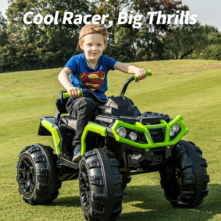 Hikiddo Kids ATV 4 Wheeler, 24V Kids Ride on Toy for Big Kid w/Bluetooth, 400W Motor - Green