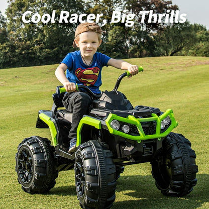 Hikiddo Kids ATV 4 Wheeler, 24V Kids Ride on Toy for Big Kid w/Bluetooth, 400W Motor - Green