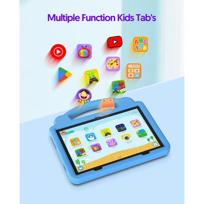 PUTECCH Kids 10 Tablet, Android 14 Tablet for Kids, Parental Control Pre Installed Education Apps, 6GB RAM 64GB Storage, 6000mAh, WiFi 6, EVA Shockproof Case  Blue
