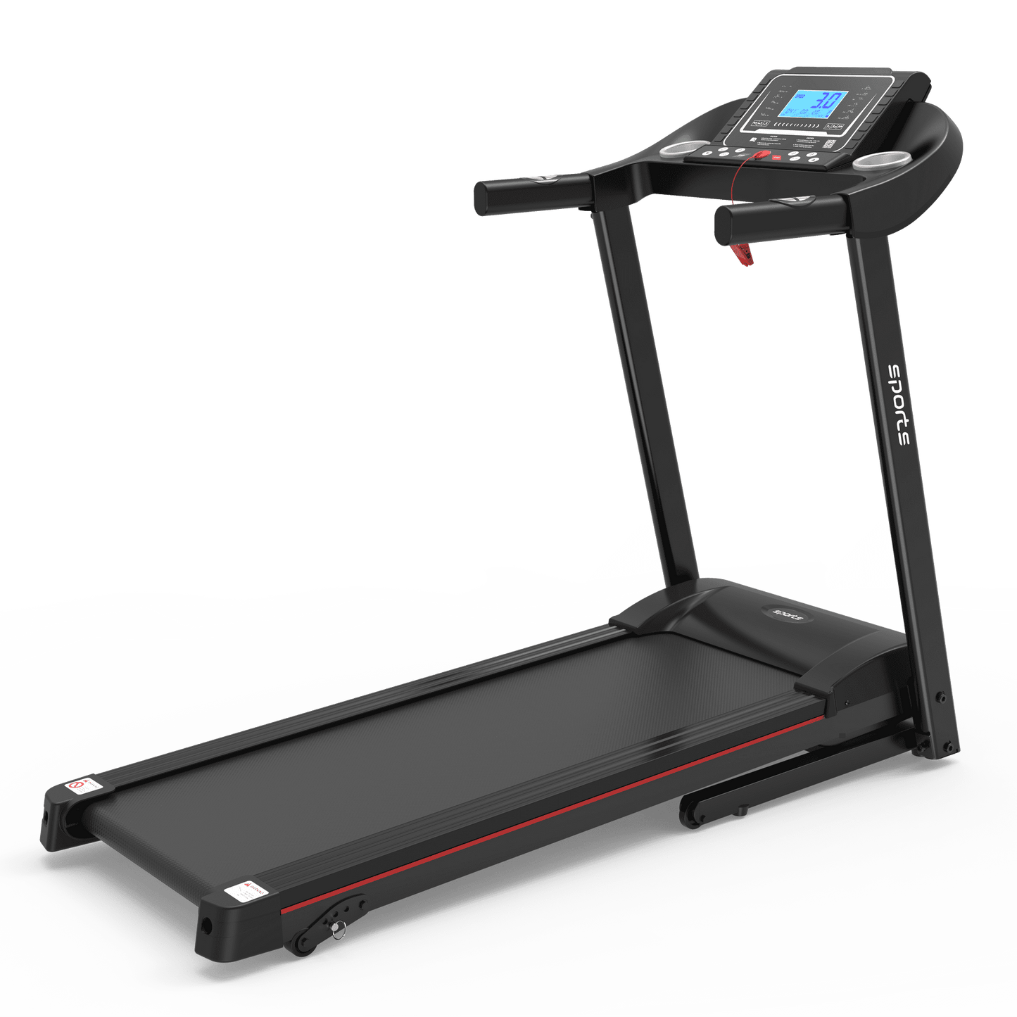 VLDTDRDI Automatic Folding Treadmill with 8mph Speed,50.4" Longer Portable Running Walking Compact Exercise Machine with 5" Screen Display,12 Preset Program, 4-Level Incline and Bluetooth Music