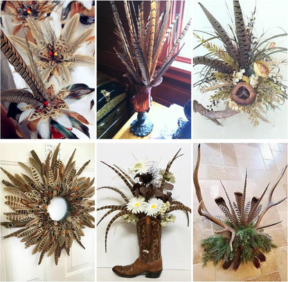 20Pcs Pheasant Tail Feather for DIY Crafts Home Holiday Party Decorations, 10-12 inch Natural Feather