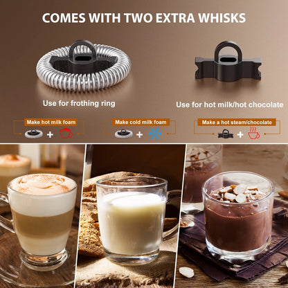 4 in 1 Automatic Milk Warmer Stainless Steel with Touch Screen,Foam Maker for Espresso, Coffee, Milk, Latte Cappuccino, Macchiato, Hot Chocolate