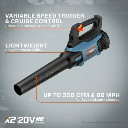 SENIX 20 Volt Max 2 Tool Cordless Combo Kit, 10 Inch String Trimmer  Variable Speed Leaf Blower (Battery and Charger Included) S2K2B1 03