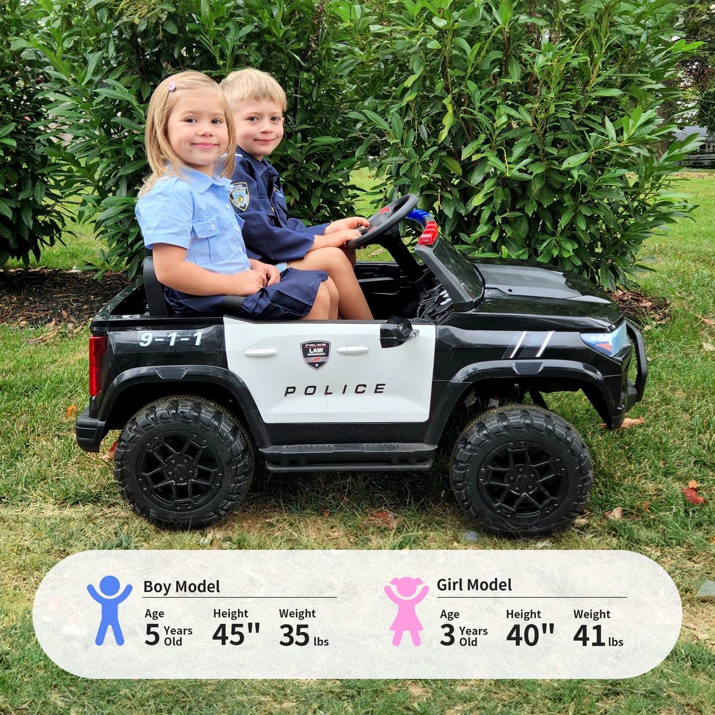 Hikiddo 24V 10Ah Ride on Toy Truck, 4WD 2 Seater Kids Electric Cars for Girl Boy w/ Remote, 4x200W Motor - Black