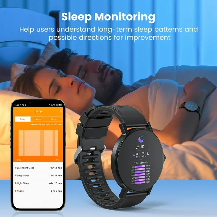 VILINICE Smart Watch, 1.43 Touch Screen Smartwatch for Women Men, IP68 Waterproof Fitness Tracker Bluetooth 5.3, Compatible with Android  iOS, Black