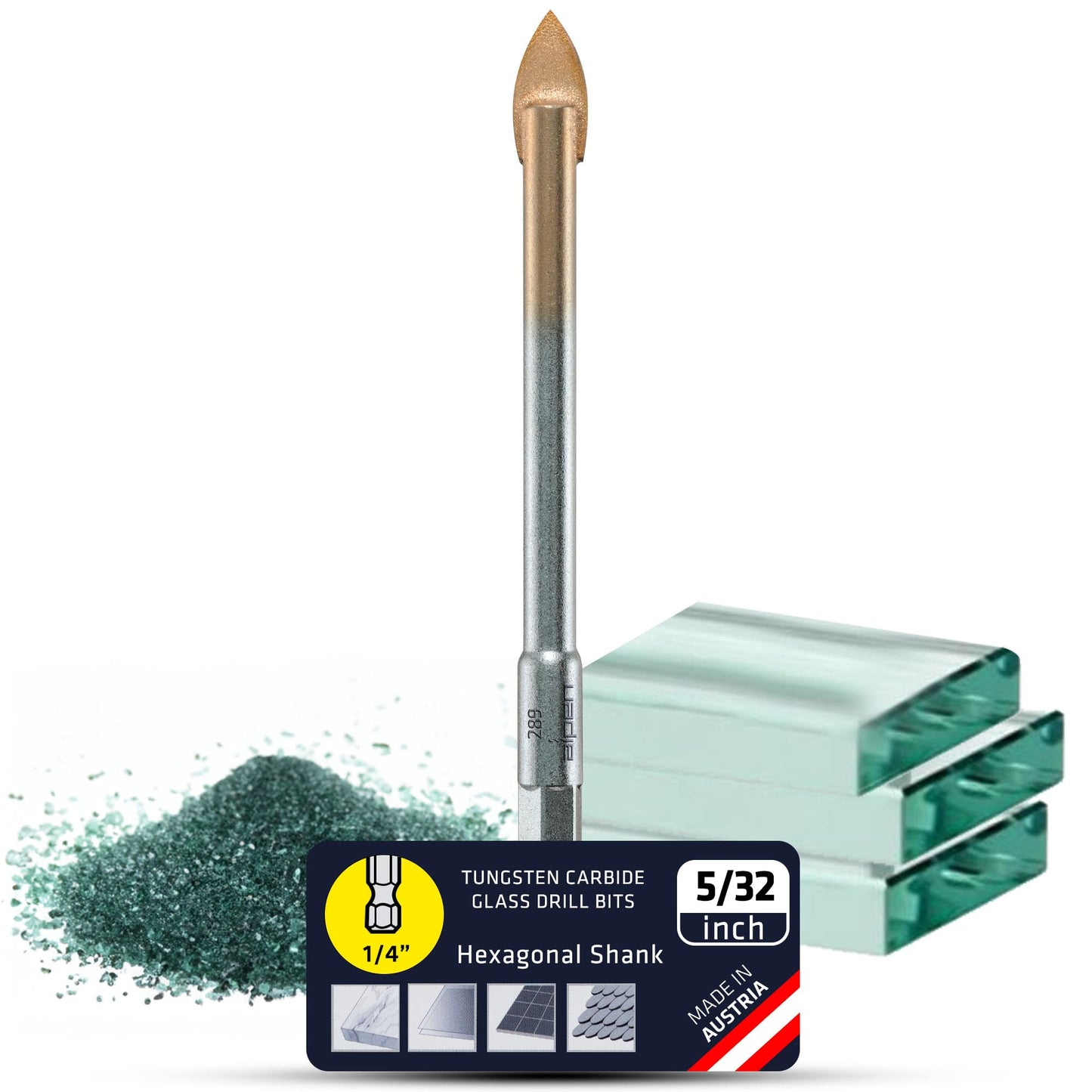 5/32 Glass Drill Bit Set - High Precision and Stable Performance Ceramic & Tile Drill Bit - Durable Glass Cutting Drill Bits