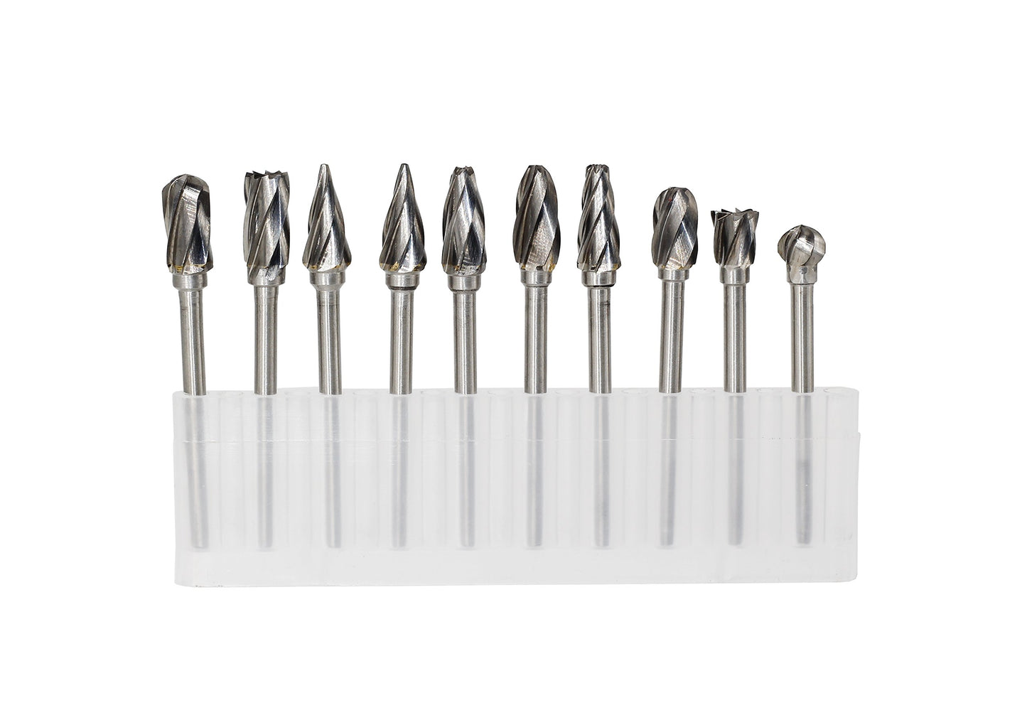 1/8 inch Carbide Burr Set - 10pcs Aluma Cut Carbide Rotary Burrs for Aluminum 3mm Shank Fits Die Grinder Drill for Woodworking,Drilling, Aluminum Craving,Engraving, Polishing