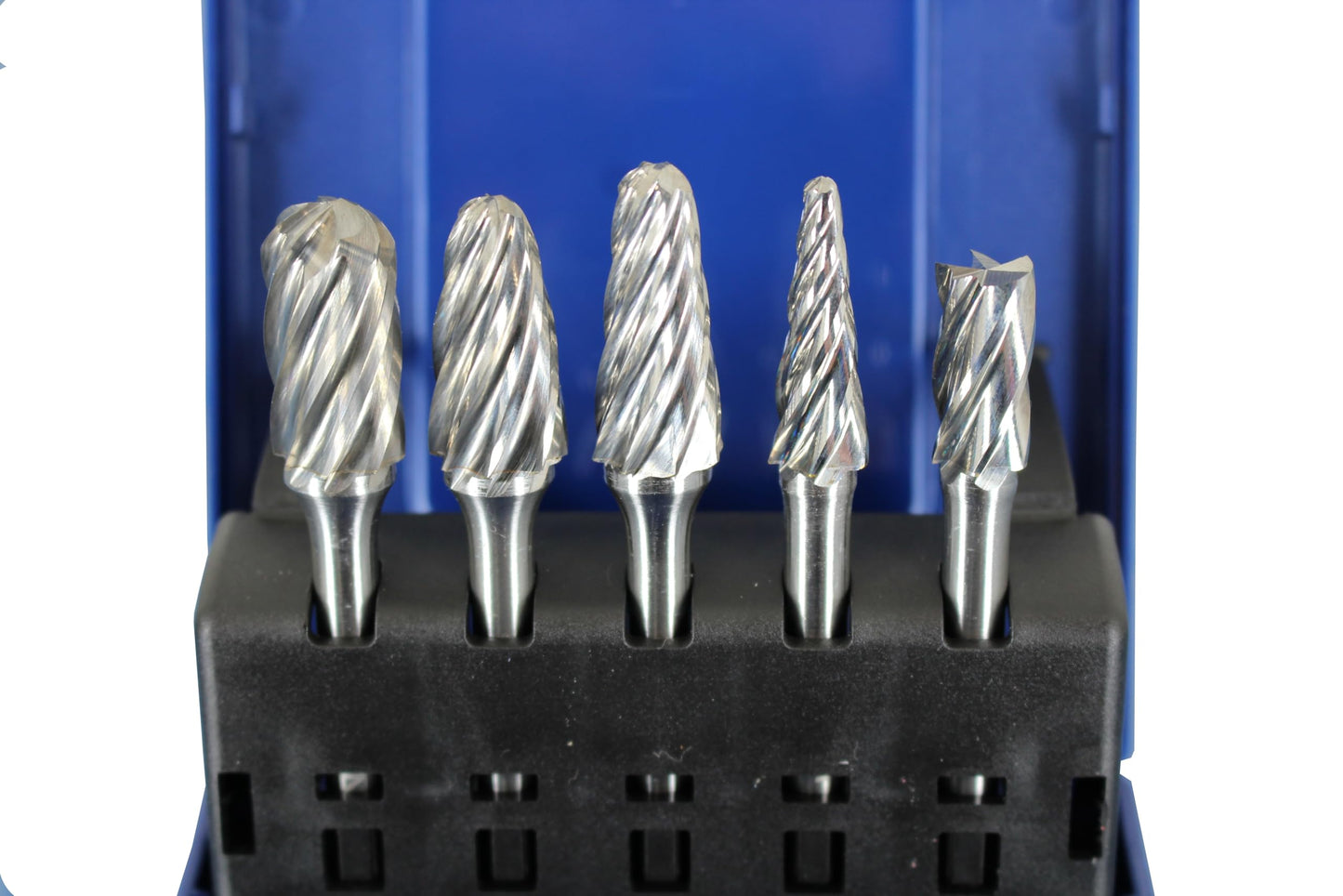 TEMO SL-3 NF Aluminum Cut Carbide Rotary Burr File, 3/8 Inch Head 14 Degree Cone, 1/4 Inch Diameter 2 Inch Long Shank