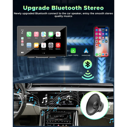 Lamtto Carplay Screen for Car,9-inch Portable Car Stereo Touchscreen with Apple CarPlay and Android Auto with Voice Control,Bluetooth,GPS Navigation for All Vehicles Balck