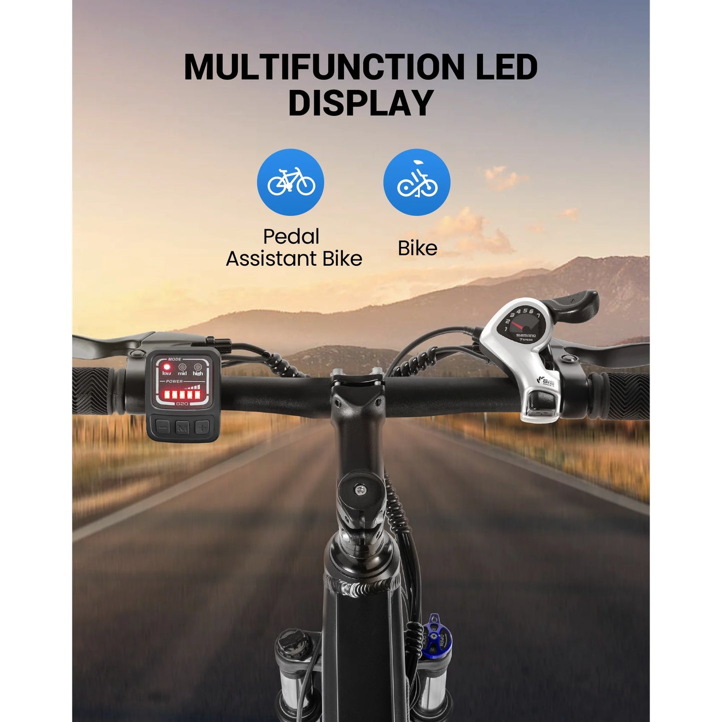 MIHOVER 350W Electric Bike 26 Electric Mountain Bike for Adults, 36V Built-in Hidden Removable Battery with Shimano 7 Speed City Commuter Bike for Man Woman  UL2849