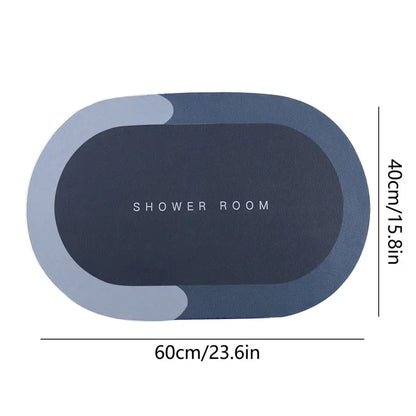 Aiteng Bathroom Rugs Super Absorbent Quick Dry Non Slip, Washable Bathroom Floor Mats Shower Rug for in Front of Bathtub Shower Room, Dark Blue