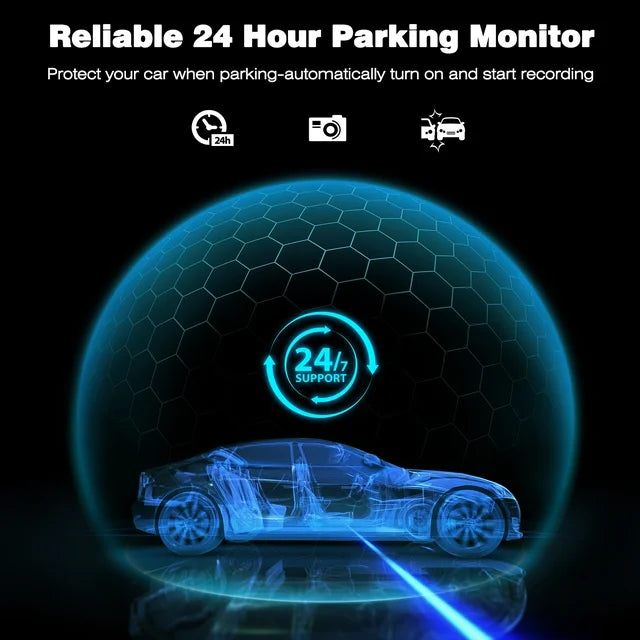 Campark 4K Dash Cam Front and Rear, 3 inch IPS Car Camera , Dual Dash Camera for Cars,UHD 2160P Night Vision, WDR