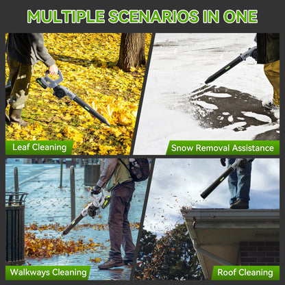 Sentryse Leaf Blower 20V 190CFM 160MPH Electric Leaf Blower Cordless with 2 Batteries and Charger, 3 Speed Modes, 3 Blowing Nozzles for Lawn Care, Blowing Leaves, Patio