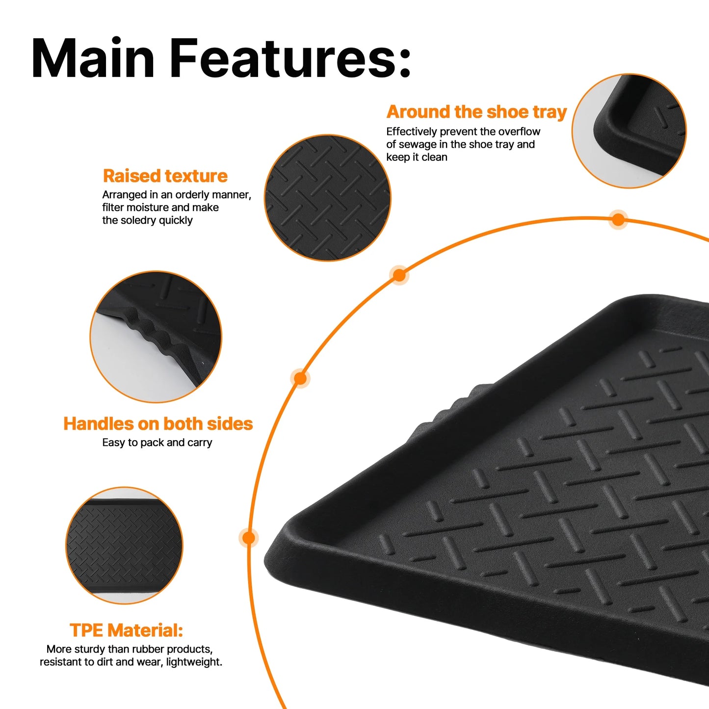 Boot Tray TPE Rubber Shoe Mat Tray for Entryway with Shoes Brush Large Boot mat Tray Multi-Purpose for Indoor or Outdoor Entryway Mat Shoe Cleaning Mat Entryway Shoe Storage 16.1x28.3Inches