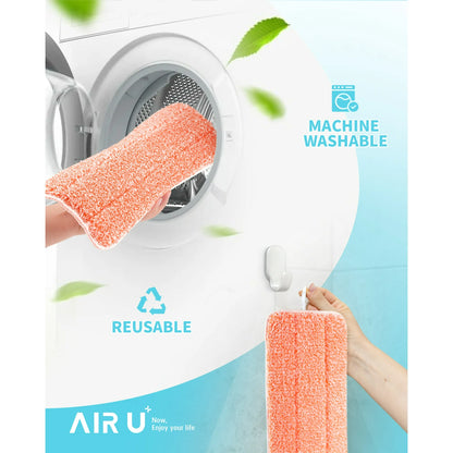 Power Scrubbing Reusable Mop Pads for Swiffer WetJet Mops (6 Pack), Wet Jet Refills, Washable Microfiber Mop Pads for Floor Cleaning Wet Dry Use