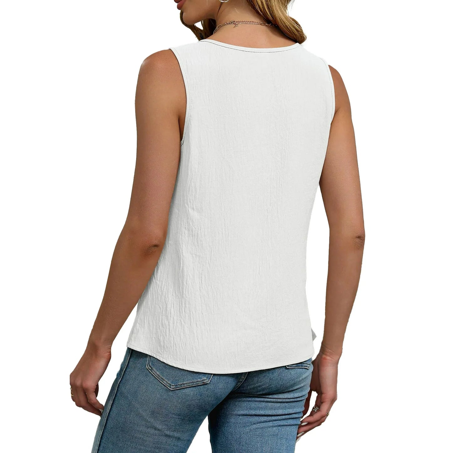 Fantaslook Dressy Tank Tops for Women Keyhole Pleated Sleeveless Blouses Business Casual Tops Work Shirts