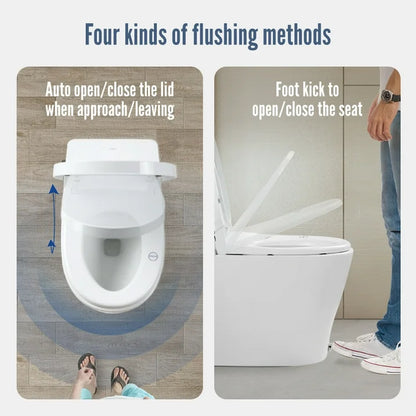 EPLO Smart Toilet Bidet Tankless, Auto Open/Close Lid, Elongated Dual Flush One Piece Toilet