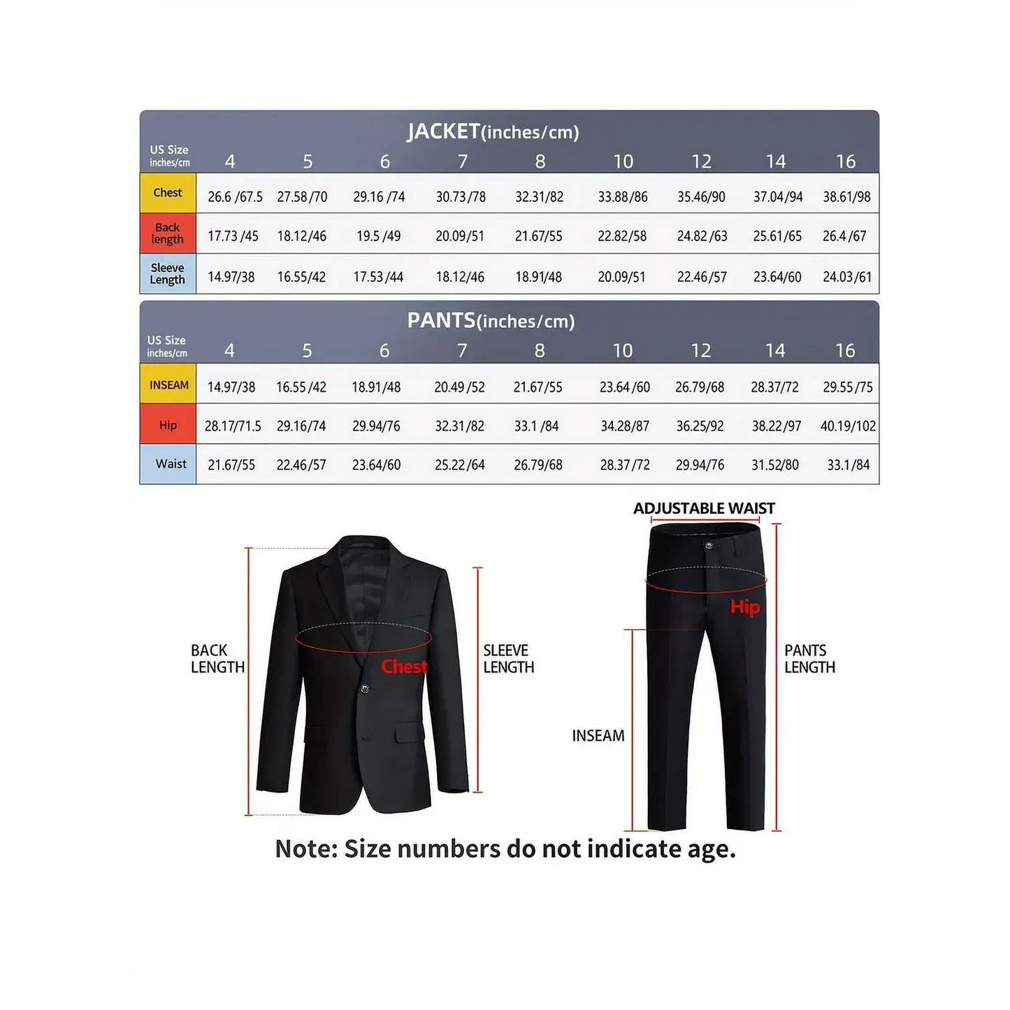 Wehilion Boys' Suits Slim Fit with Adjustable Waist, Boys Formal Suit Set Colorful Suit, Boys Tuxedo Suit 5PCS