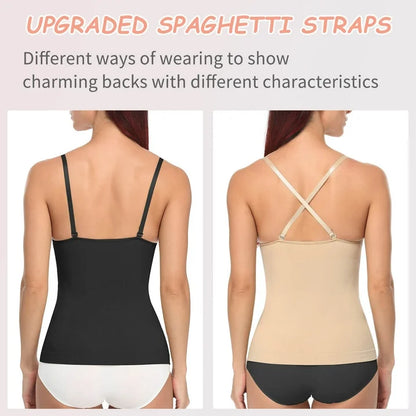 3 Packs Shapewear Camisoles with Built in Padded Bras Tummy Control Compression Tank Tops for Women Body Shaper
