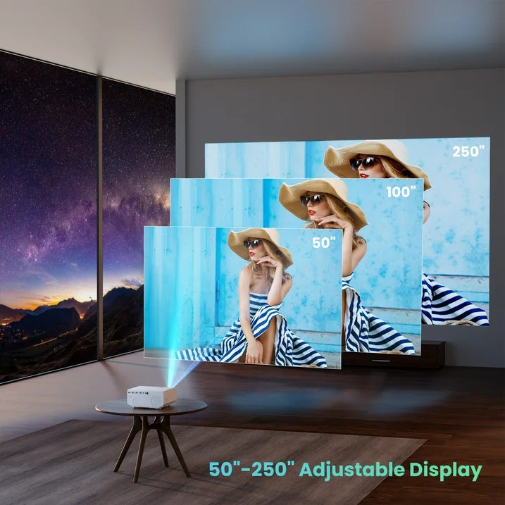 Groview 5G/2.4G WiFi Bluetooth Projector, 12000 Lux Native 1080P Support 4K, Outdoor Movie Projector Compatible with iOS/Android, 100 Screen Included