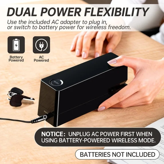 Deli 25-Sheet Electric Stapler with 2000 Staples & Staple Remover, AC or Battery Powered Staplers for Home Office, Black