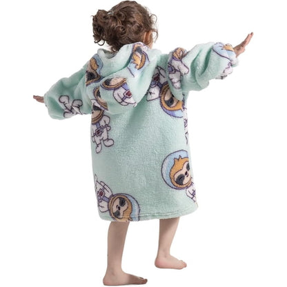 Wehilion 2-6YR Oversized Sweatshirt Hooded Blanket Sherpa Hoodie for Girls Boy Wearable Blanket Hoodie for Kids Toddlers
